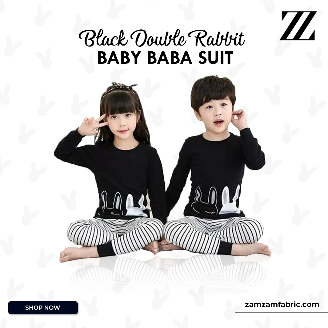 BLACK DOUBLE RABBIT BABY BABA SUIT (each)