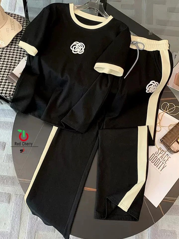 Black Flower Style Track Suit