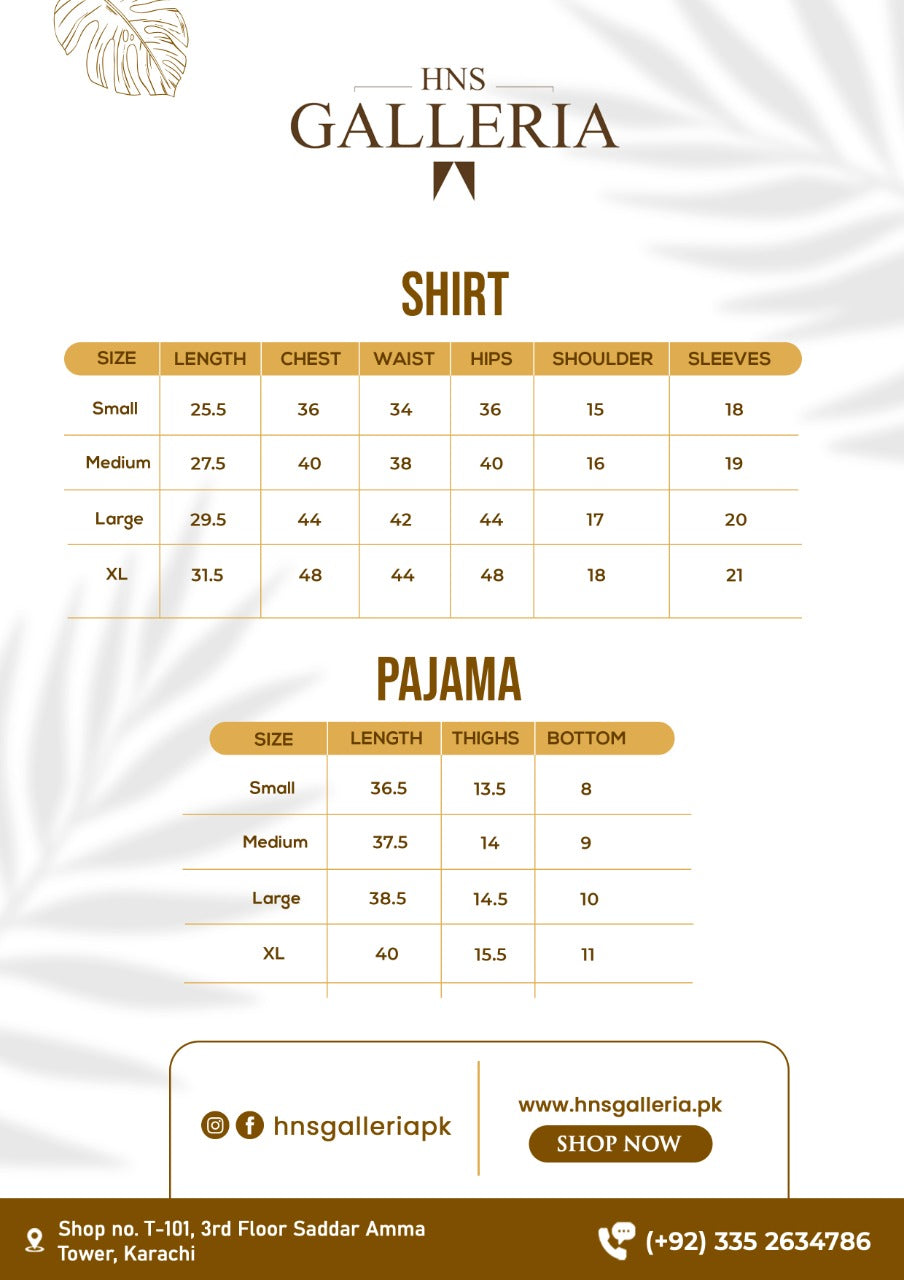 Tropical leaves summer Hawaiian Loungewear / Sleepwear 5 PCS PYJAMA SET (NW - 015)