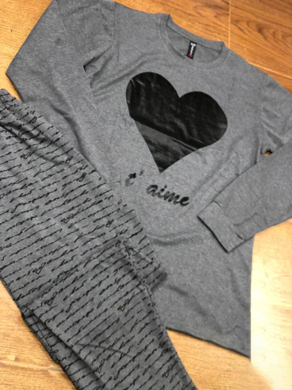 Black Heart Grey Nightwear