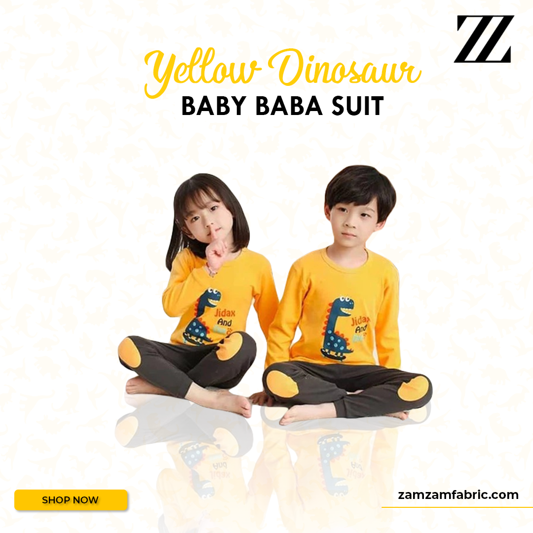 YELLOW DINOSAUR BABY BABA SUIT (each)